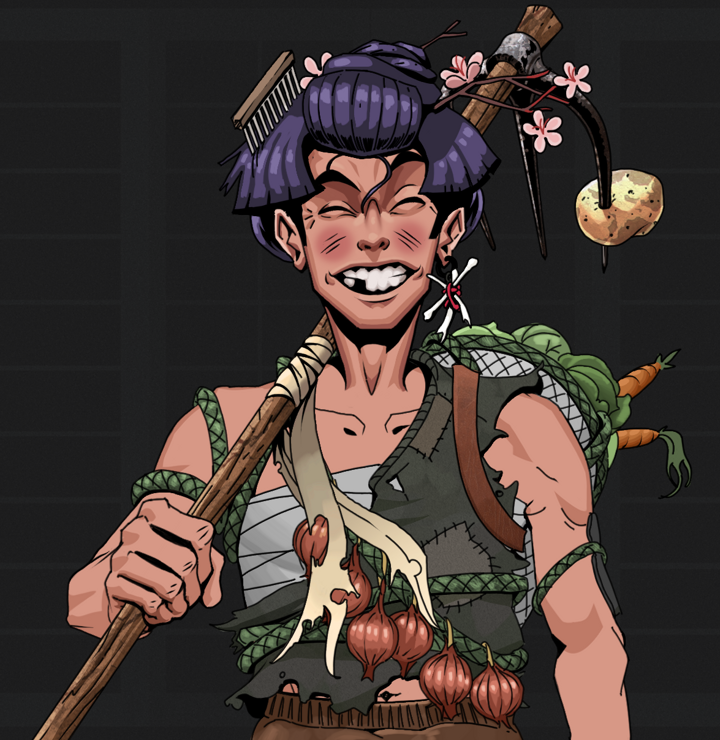 Cheery Haru — Degen Dojo NFT art (Finger Bones, Shoji Night, Degens, Farmer, Cheery Haru, Shirtless Runt, Disheveled Geisha, Farmers Hoe, Mint)