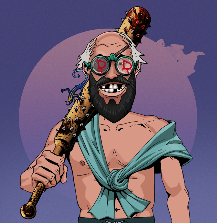 Igor The Veteran — Degen Dojo NFT art (Lizard, Purple Night, Degens, Queeny Chic, Igor The Veteran, Dojo Graffiti, Kung Fu Master, Yakuza Club, Mint)