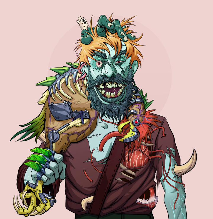 Igor The Bear — Degen Dojo NFT art (Tassel, Red High Moon, Demons, Proud Dejen Kimono, Igor The Bear, Shirtless Runt, Tiger Headband Ruffian, Chicken, Mint)