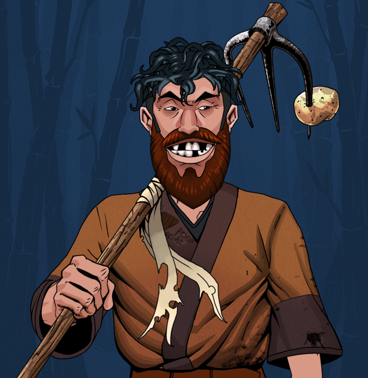 Igor The Bear — Degen Dojo NFT art (Shirtless Runt, Night Forest, Degens, Poop Pride Kimono, Igor The Bear, Messy, Farmers Hoe, Mint)