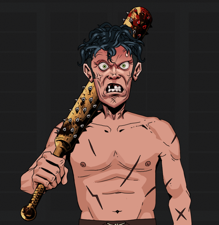 Angry Ikari — Degen Dojo NFT art (Shirtless Runt, Shoji Night, Degens, Battle Scars, Angry Ikari, Messy, Yakuza Club, Mint)