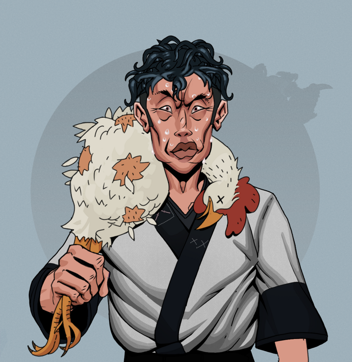 Stresshead Rin — Degen Dojo NFT art (Shirtless Runt, Grey Mist, Degens, Katana Kimono, Stresshead Rin, Messy, Chicken, Mint)