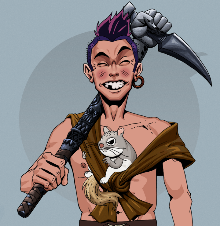 Cheery Haru — Degen Dojo NFT art (Wooden Loop, Grey Mist, Degens, Little Momonga Friend, Cheery Haru, Shirtless Runt, Yakuza Hooligan, Stone Fist-Sickle, Mint)