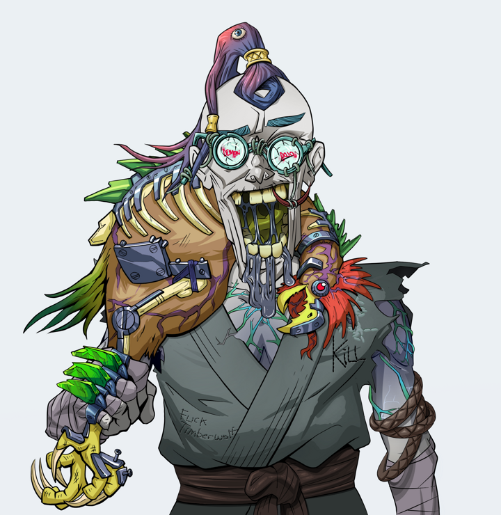 Yuuki — Degen Dojo NFT art (Shirtless Runt, Light Grey, Demons, Student Gi, Yuuki, Dojo Graffiti, Dejen Samurai, Chicken, Mint)