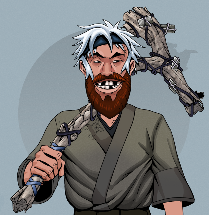 Igor The Bear — Degen Dojo NFT art (Shirtless Runt, Grey Mist, Degens, Puppy Kimono, Igor The Bear, White Ruffian, Large Branch, Mint)