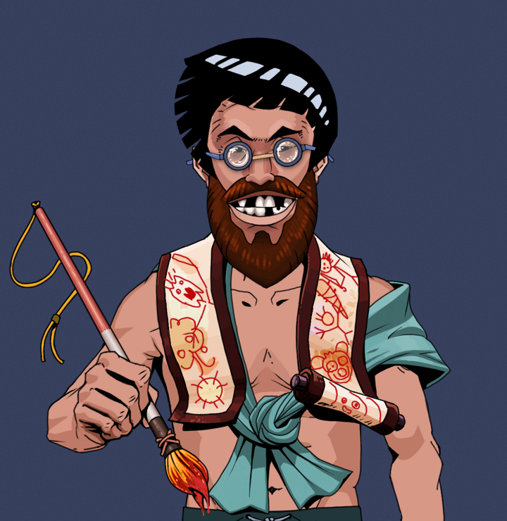 Igor The Bear — Degen Dojo NFT art (Shirtless Runt, Blue Evening, Degens, Queeny Chic, Igor The Bear, Spectacles, Rock Lee, Paintbrush, Mint)