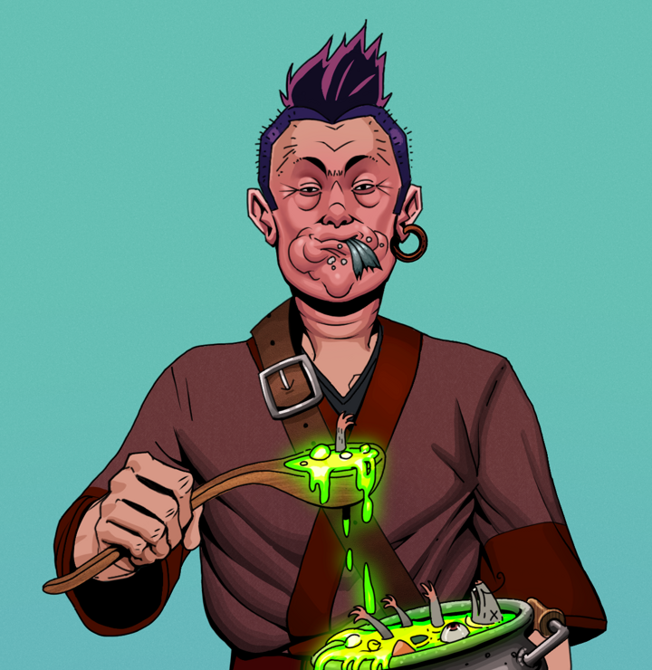 Fatty Bobsticks — Degen Dojo NFT art (Wooden Loop, Teal Daytime, Degens, Proud Dejen Kimono, Fatty Bobsticks, Shirtless Runt, Yakuza Hooligan, Shaman Soup, Mint)