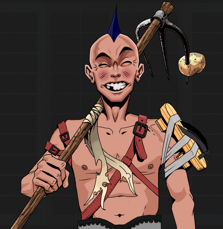 Cheery Haru — Degen Dojo NFT art (Shirtless Runt, Shoji Night, Degens, Strap On Geta, Cheery Haru, Mohawk Spike, Farmers Hoe, Mint)