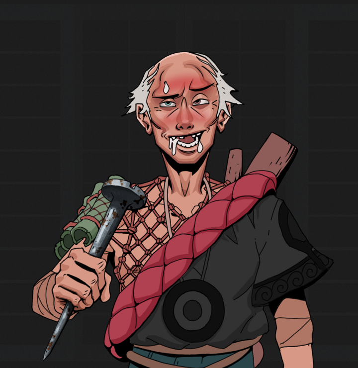 Yuuki — Degen Dojo NFT art (Shirtless Runt, Shoji Night, Degens, Village Leader, Yuuki, Kung Fu Master, Rusty Nail, Mint)
