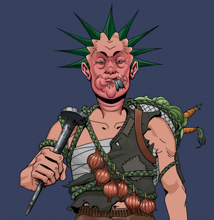 Fatty Bobsticks — Degen Dojo NFT art (Shirtless Runt, Blue Evening, Degens, Farmer, Fatty Bobsticks, Zapachi, Rusty Nail, Mint)