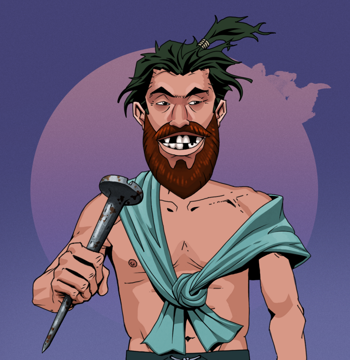 Igor The Bear — Degen Dojo NFT art (Shirtless Runt, Purple Night, Degens, Queeny Chic, Igor The Bear, Messy Ponytail, Rusty Nail, Mint)