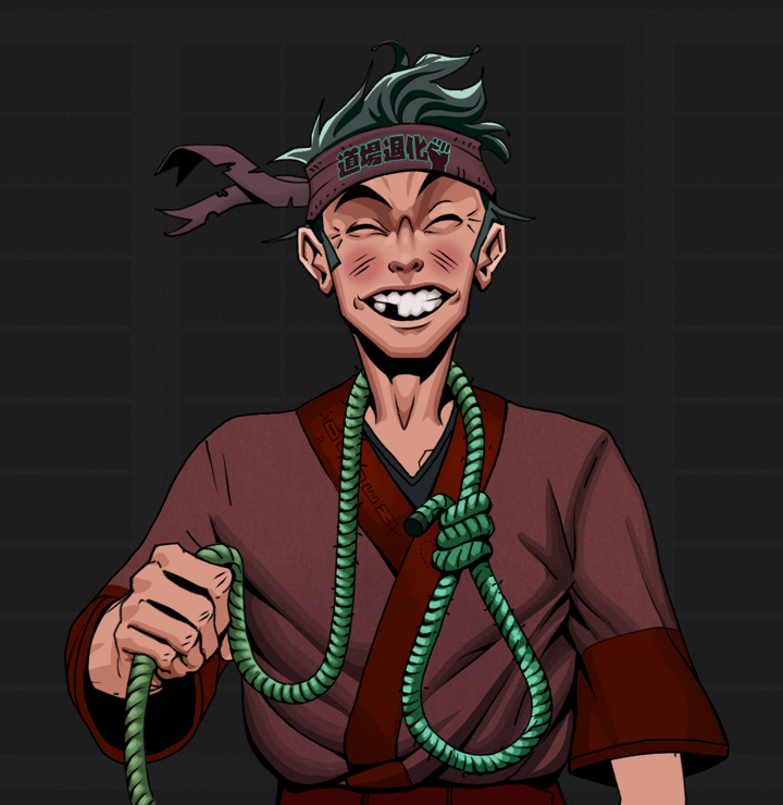 Cheery Haru — Degen Dojo NFT art (Shirtless Runt, Shoji Night, Degens, Proud Dejen Kimono, Cheery Haru, Degen Dojo Headband, Noose, Mint)