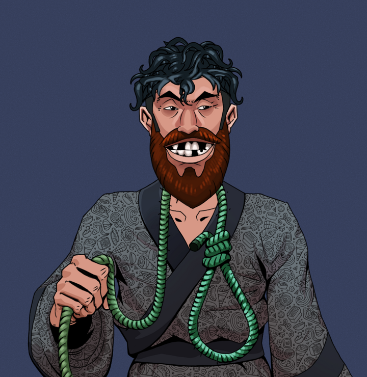 Igor The Bear — Degen Dojo NFT art (Shirtless Runt, Blue Evening, Degens, Sushi Love Loose Kimono, Igor The Bear, Messy, Noose, Mint)