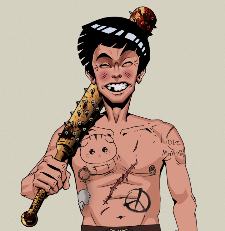 Cheery Haru — Degen Dojo NFT art (Shirtless Runt, Warm Grey, Degens, Recovering Alcoholic, Cheery Haru, Rock Lee, Yakuza Club, Mint)