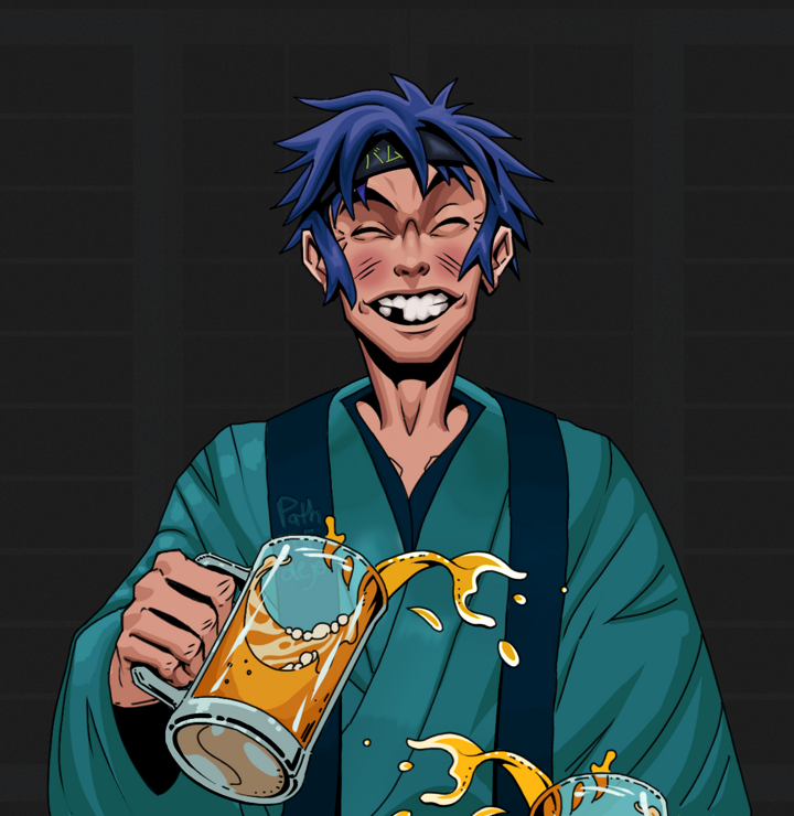 Cheery Haru — Degen Dojo NFT art (Shirtless Runt, Shoji Night, Degens, Dejen Apostate, Cheery Haru, Bum Headband Ruffian, Beer Splash, Mint)