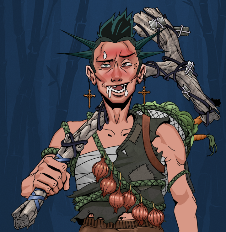 Yuuki — Degen Dojo NFT art (Jesuit Crosses, Night Forest, Degens, Farmer, Yuuki, Shirtless Runt, Yakuza Ruffian, Large Branch, Mint)