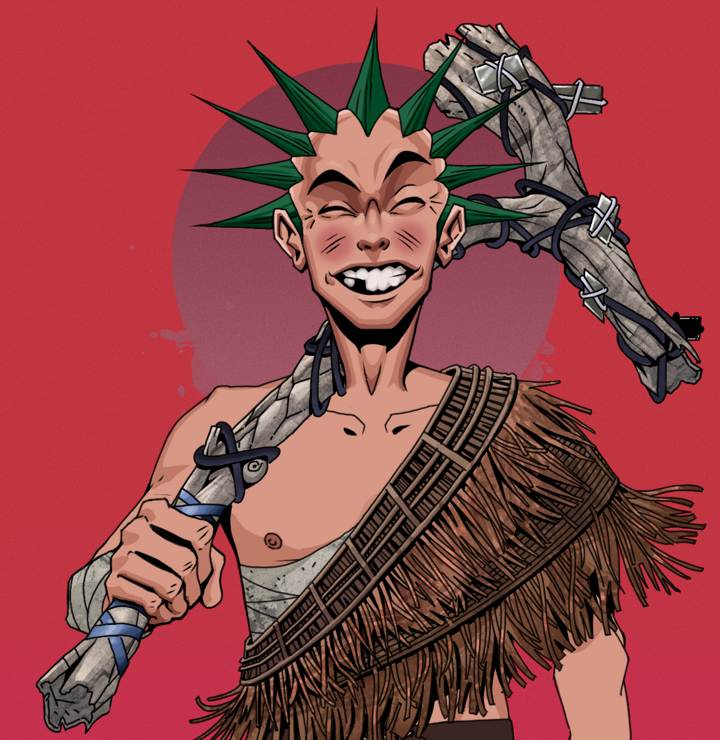 Cheery Haru — Degen Dojo NFT art (Shirtless Runt, Red High Moon, Degens, Dried Straw, Cheery Haru, Zapachi, Large Branch, Mint)