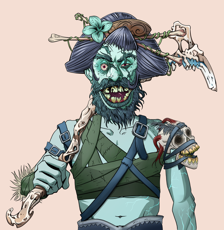 Igor The Bear — Degen Dojo NFT art (Shirtless Runt, Orange Afternoon, Demons, Strap On Geta, Igor The Bear, Disheveled Geisha, Artisan Walking Cane, Mint)