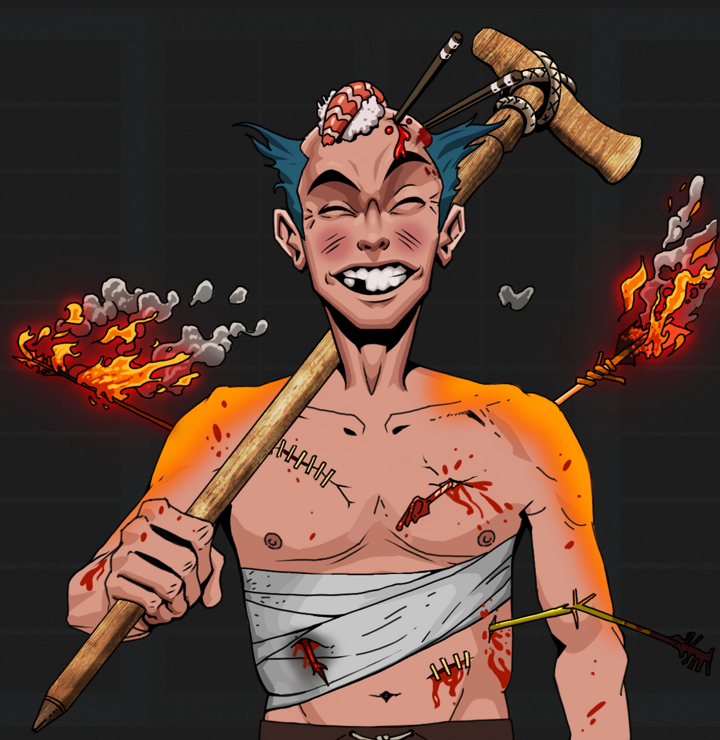 Cheery Haru — Degen Dojo NFT art (Shirtless Runt, Shoji Night, Degens, Bloody Mess, Cheery Haru, Sushi Fight, Wooden Walking Cane, Mint)
