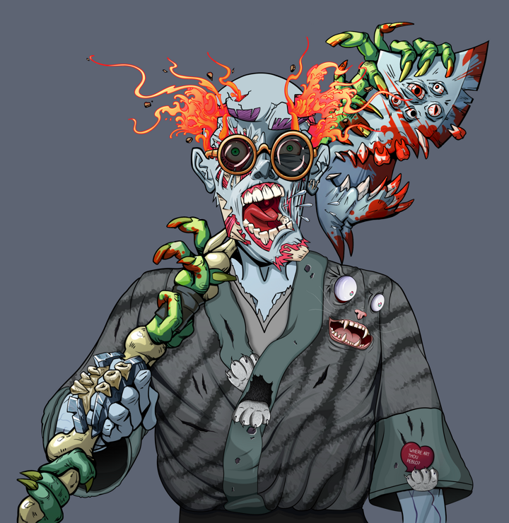 Tokuda — Degen Dojo NFT art (Shirtless Runt, Shoji Night, Demons, Cet Kimono, Tokuda, Dark Spectacles, Red Heihachi, Broken Nagatina, Mint)