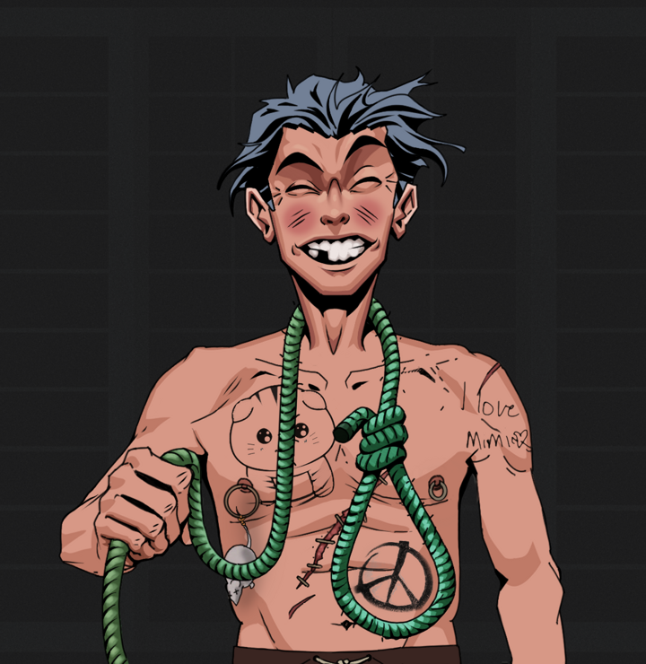 Cheery Haru — Degen Dojo NFT art (Shirtless Runt, Shoji Night, Degens, Recovering Alcoholic, Cheery Haru, Wavy, Noose, Mint)