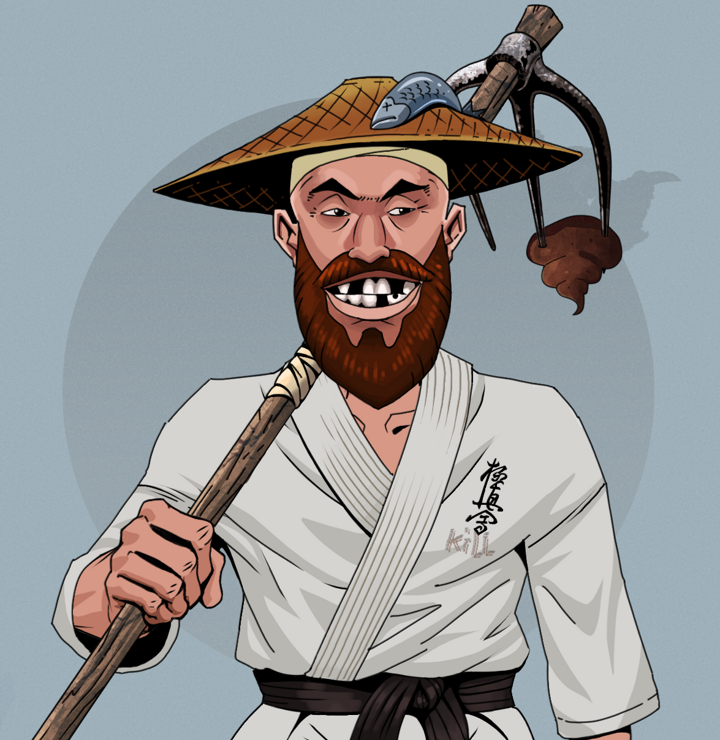 Igor The Bear — Degen Dojo NFT art (Shirtless Runt, Grey Mist, Degens, Student Gi, Igor The Bear, Wide Kasa Fisherman, Poop Cleaner Hoe, Mint)