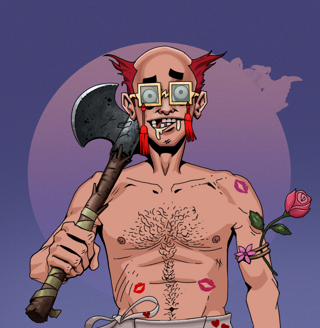 Drooling Azuma — Degen Dojo fighter