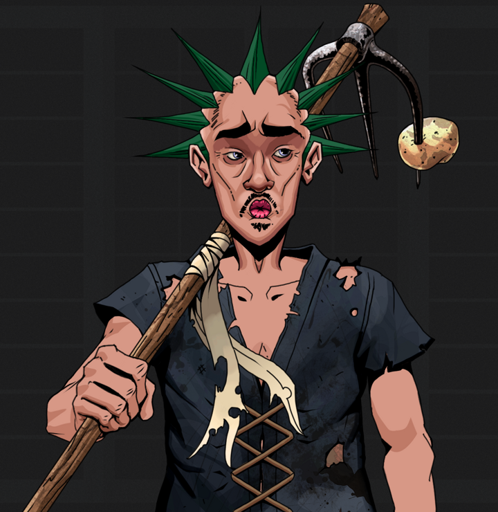 Masumi Steel — Degen Dojo NFT art (Shirtless Runt, Shoji Night, Degens, Black Peasant Sack, Masumi Steel, Zapachi, Farmers Hoe, Mint)