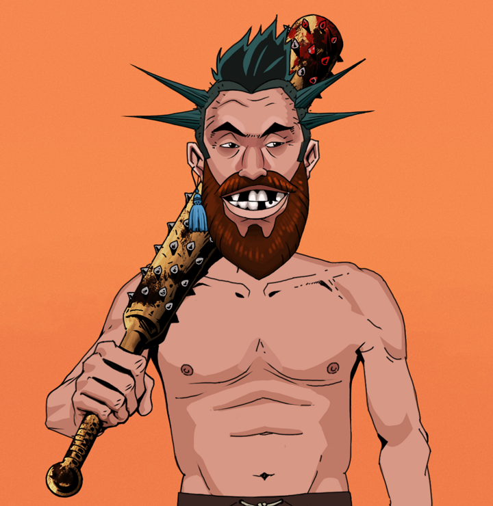 Igor The Bear — Degen Dojo NFT art (Tassel, Orange Afternoon, Degens, Shirtless Runt, Igor The Bear, Yakuza Ruffian, Yakuza Club, Mint)