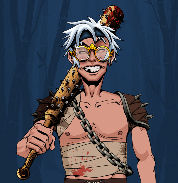 Cheery Haru — Degen Dojo NFT art (Shirtless Runt, Night Forest, Degens, Mercenary, Cheery Haru, Golden Glasses, White Ruffian, Yakuza Club, Mint)